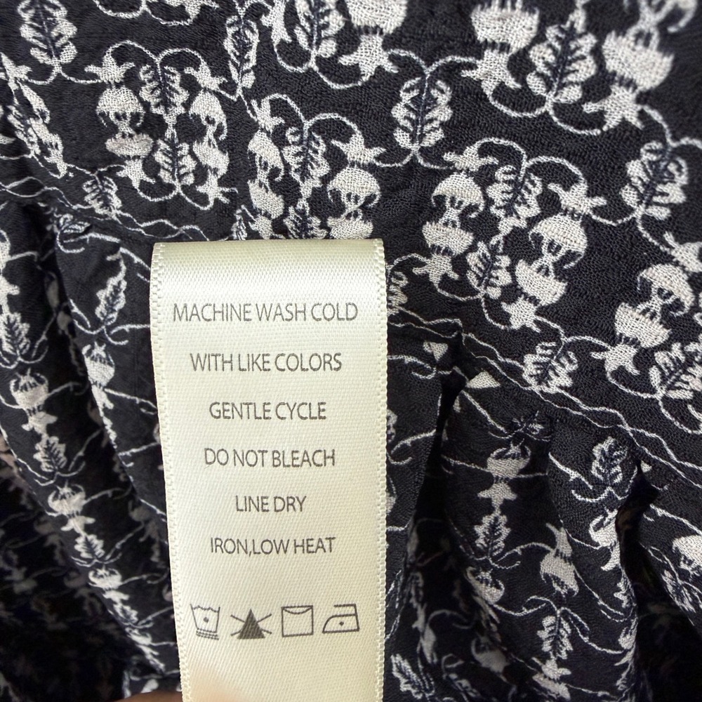 Max Studio London Mini Dress Women's Med Black White Geometric Puff Sleeve - Picture 6 of 8